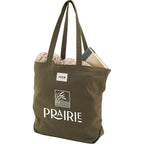 FEED Organic Shopper Tote, 8 oz Embroidery - Olive - Left Angle 2