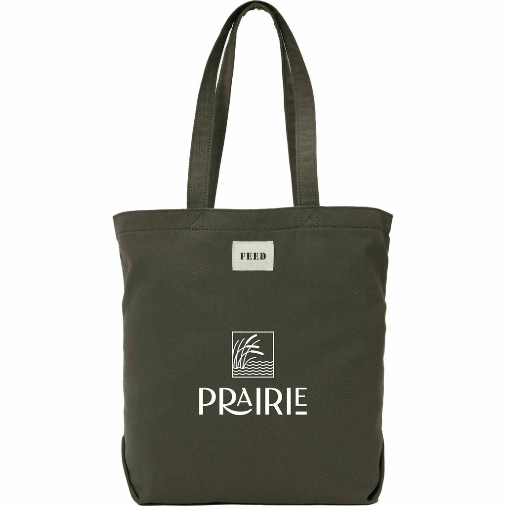 FEED Organic Shopper Tote, 8 oz Transfer - Olive - Front