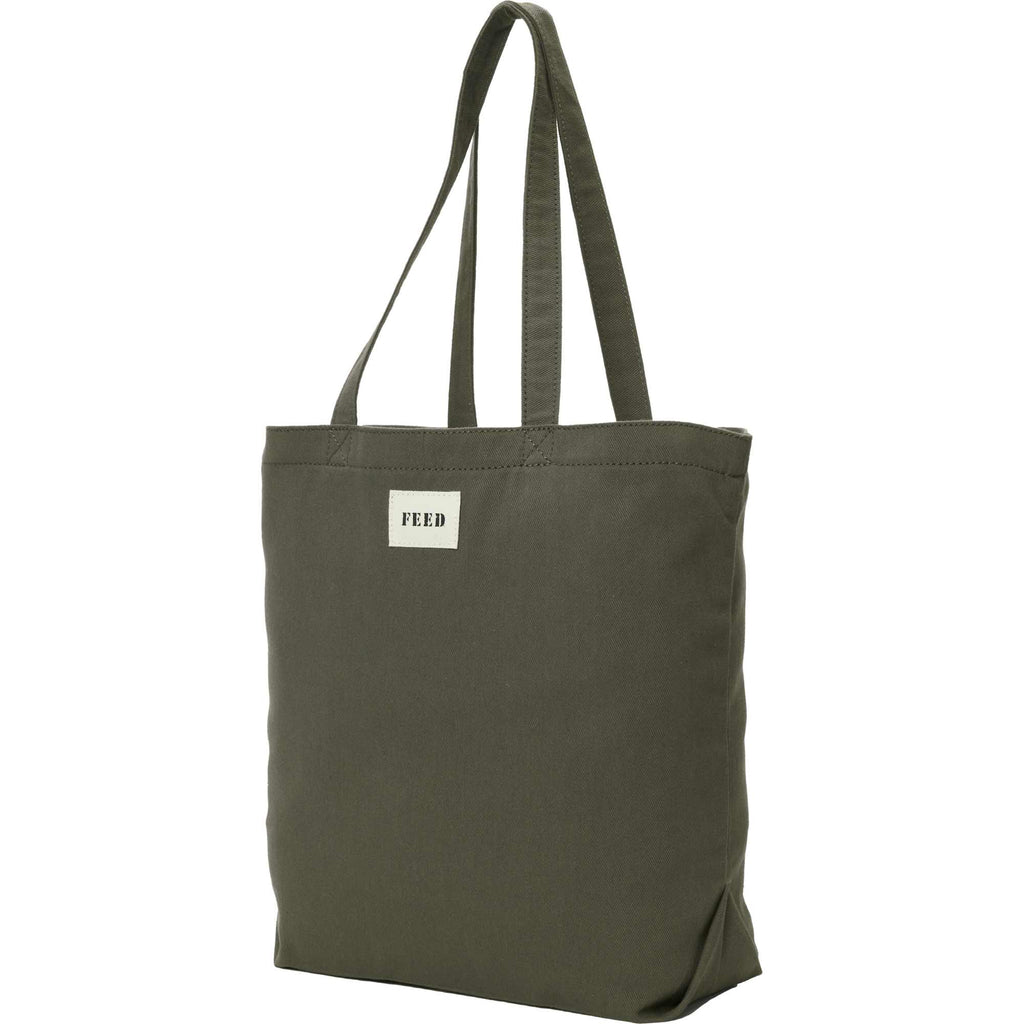 FEED Organic Shopper Tote, 8 oz Transfer - Olive - Left Angle