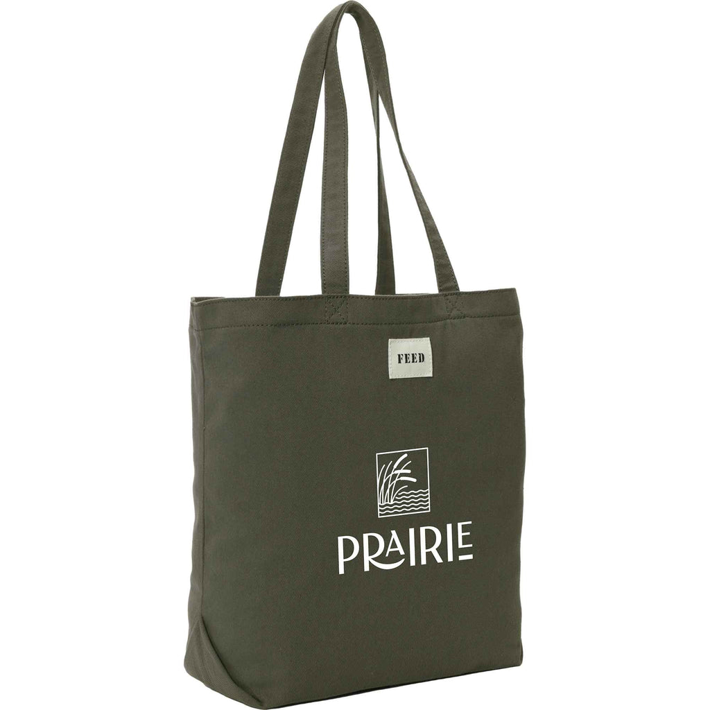 FEED Organic Shopper Tote, 8 oz Transfer - Olive - Right Angle