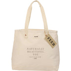FEED Organic Weekend Tote, 12 oz Embroidery - Natural - Front Tag