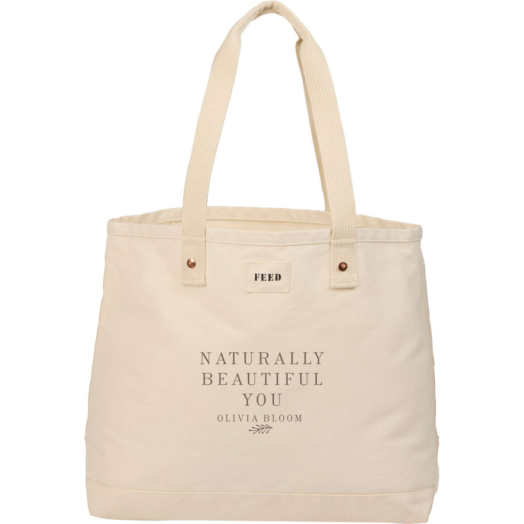 FEED Organic Weekend Tote, 12 oz Transfer - Natural - Front