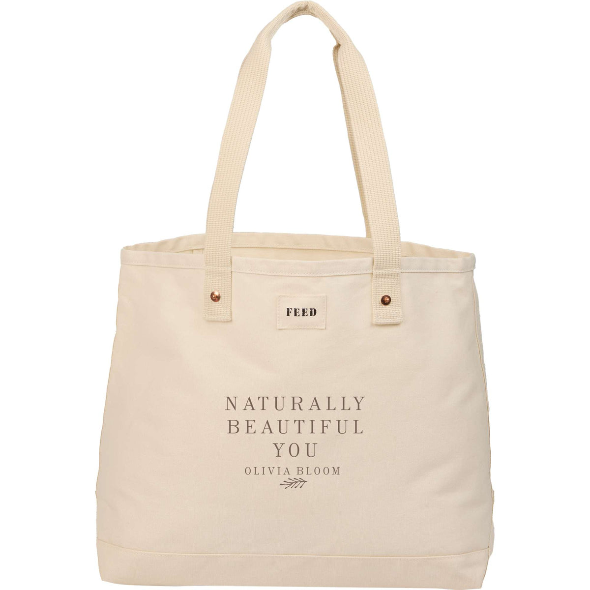 FEED Organic Weekend Tote, 12 oz Transfer - Natural - Front