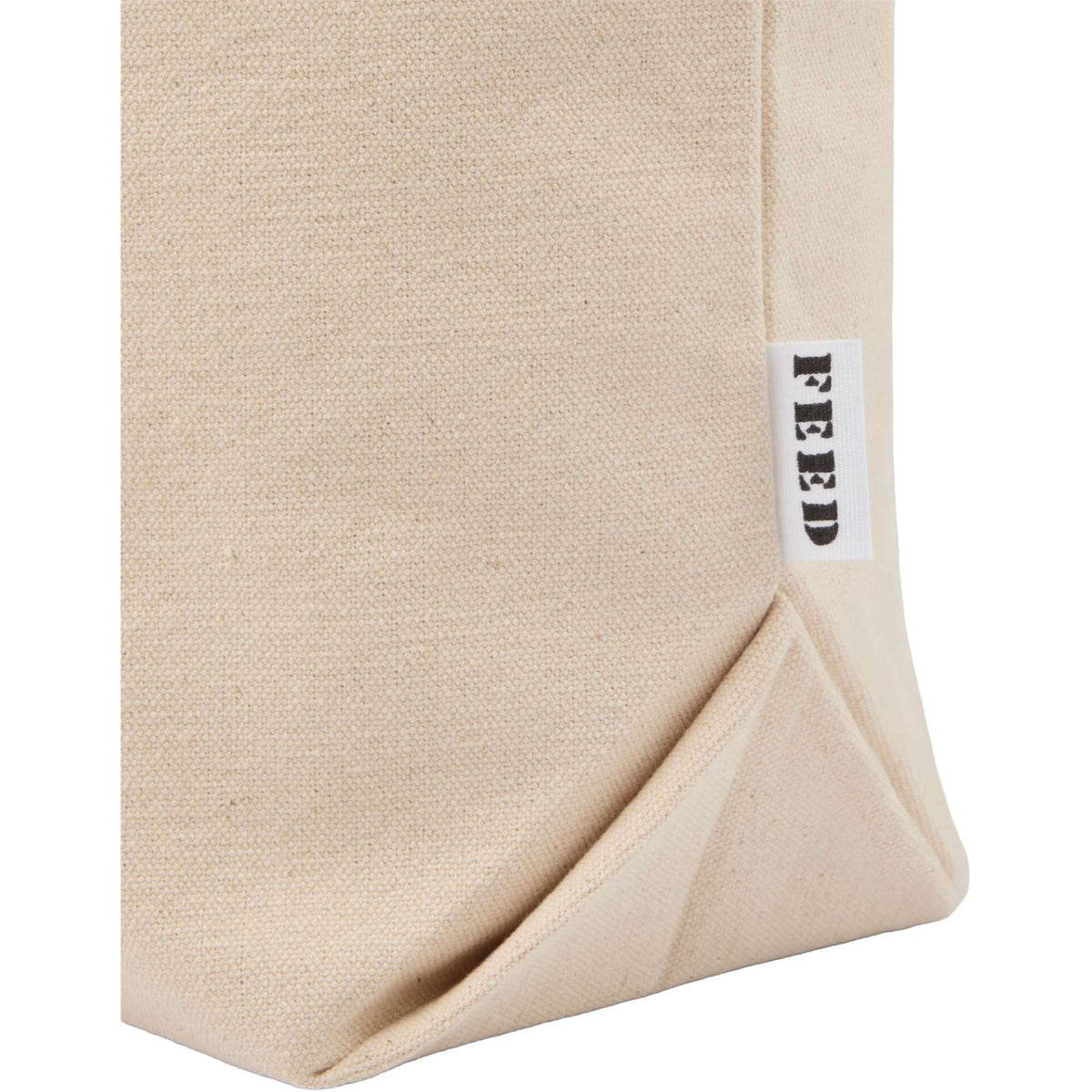 FEED Organic Zippered Tote with Brass D-Ring Embroidery - Natural - Detail 2