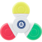 Fidget Spinner Highlighter with Three Colors Full Color - White - Front