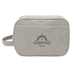 Finley Waffle Knit Toiletry Bag in Recycled PET - Gray - Embroidery