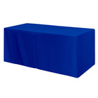 Fitted Poly Cotton Table Cover, Four Sided, 6 Foot Table - Royal Blue