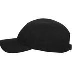 Five Panel Cap in Recycled Cotton Ripstop Embroidery - Black - Left Angle 2