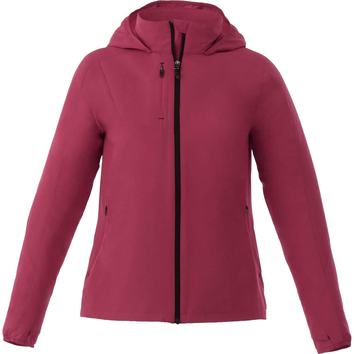 Flint Water Resistant Jacket with Roll-Away Hood for Women Embroidery - Maroon - Front