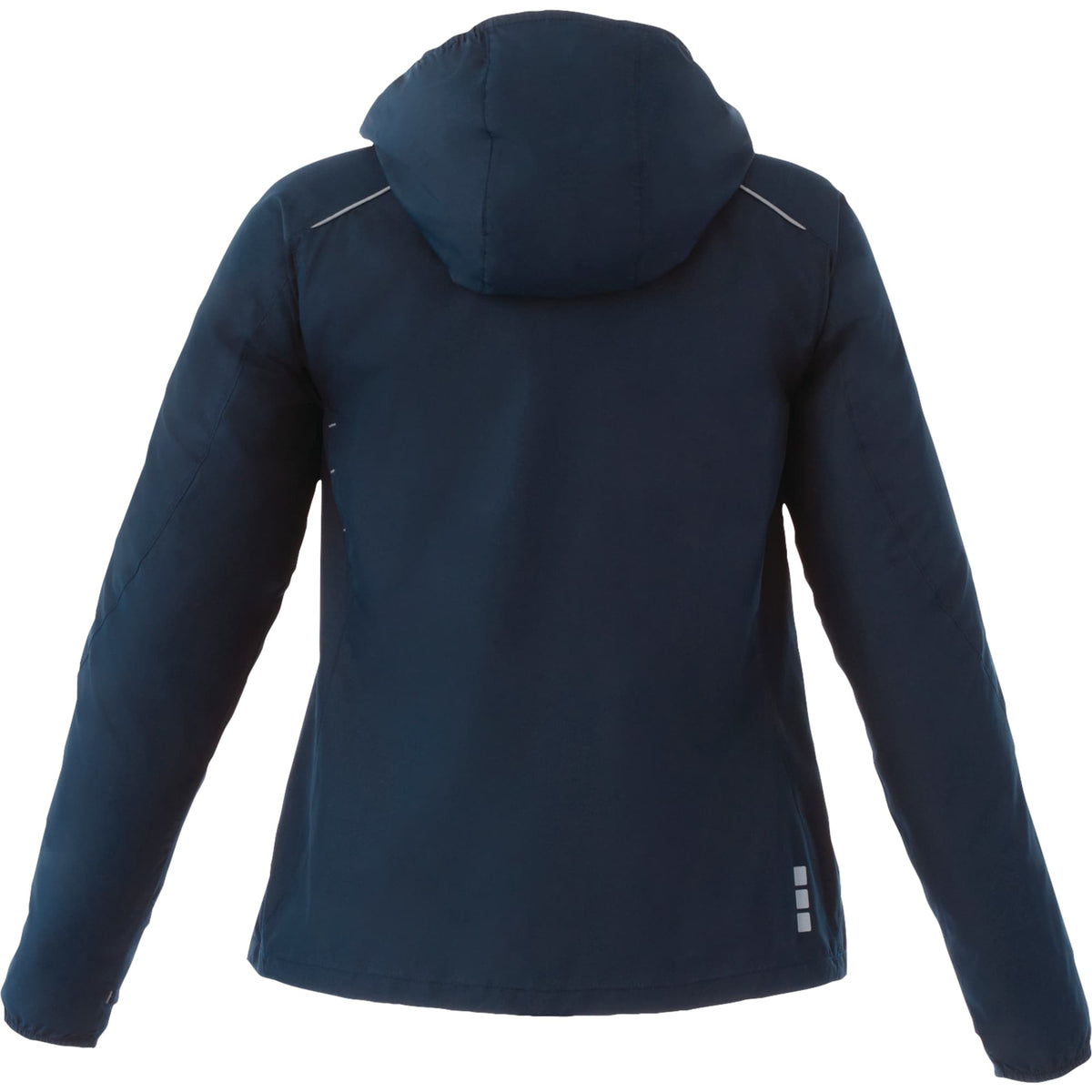 Flint Water Resistant Jacket with Roll-Away Hood for Women Embroidery - Navy - Back Flat