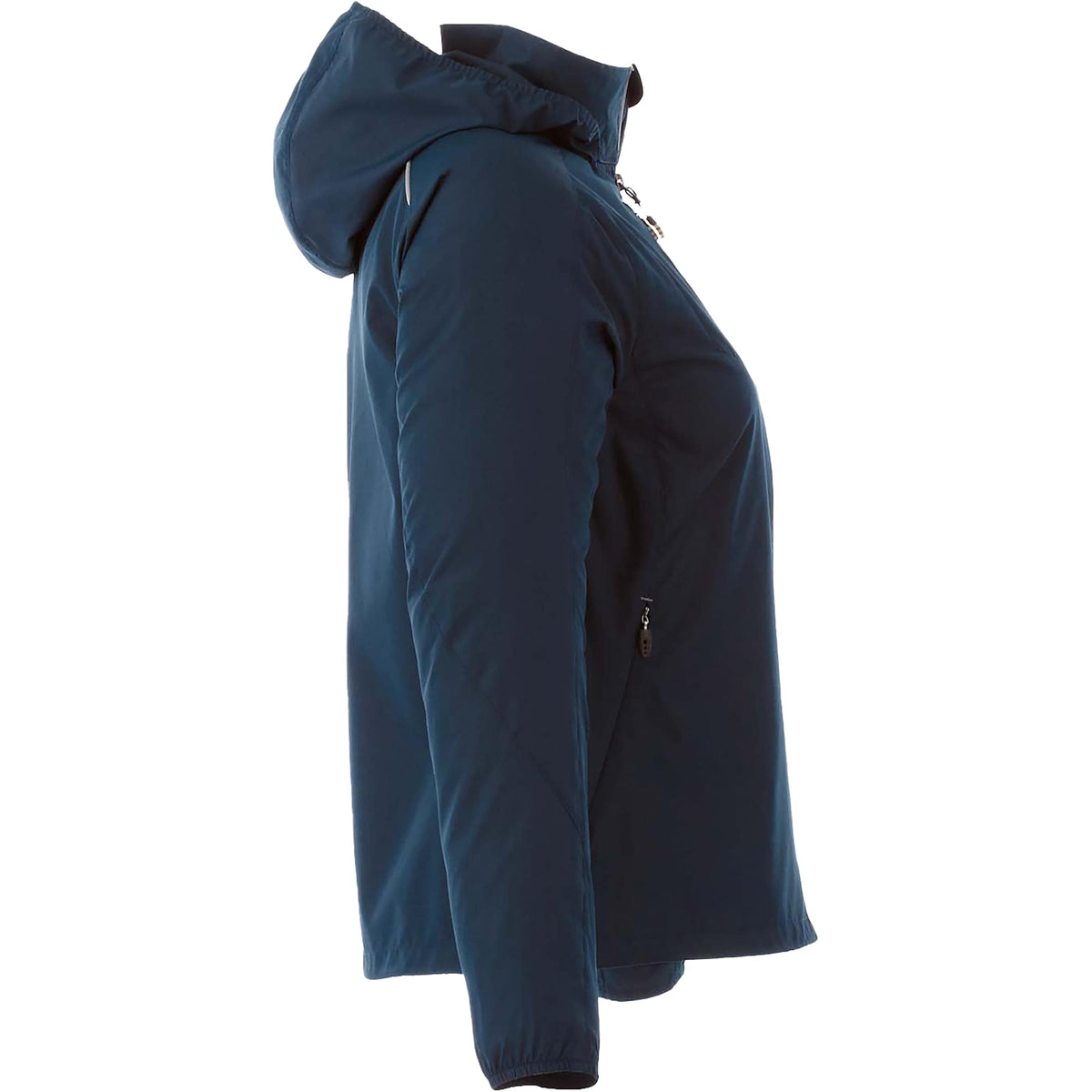 Flint Water Resistant Jacket with Roll-Away Hood for Women Embroidery - Navy - Right Side