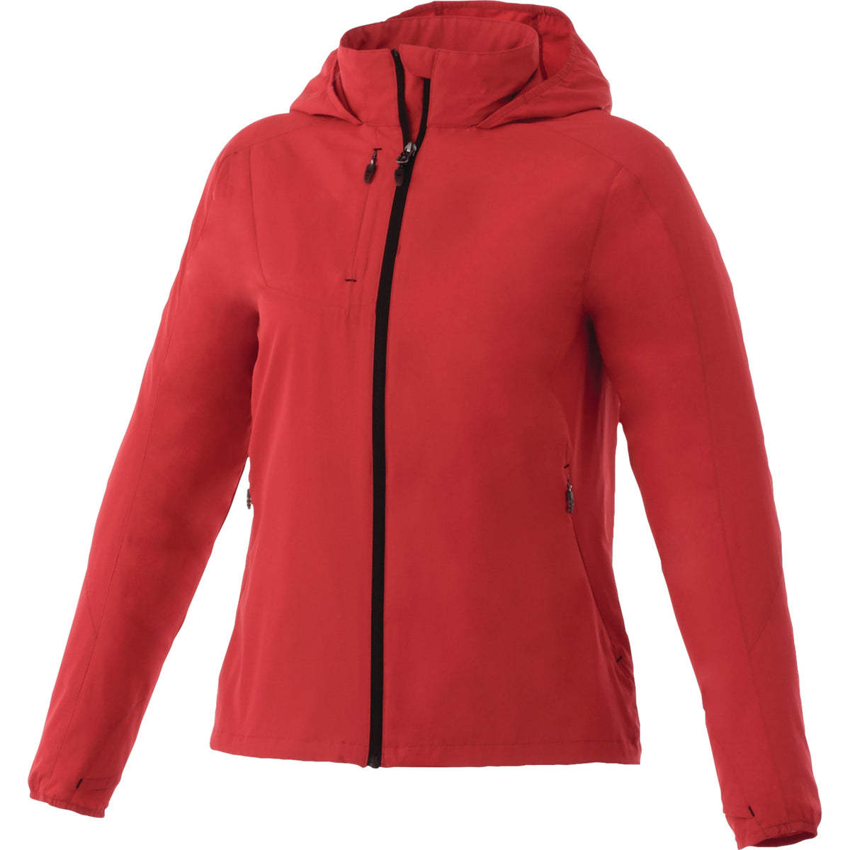 Flint Water Resistant Jacket with Roll-Away Hood for Women Embroidery - Team Red - Front Flat