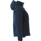 Flint Water Resistant Jacket with Roll-Away Hood for Women Transfer - Navy - Right Side