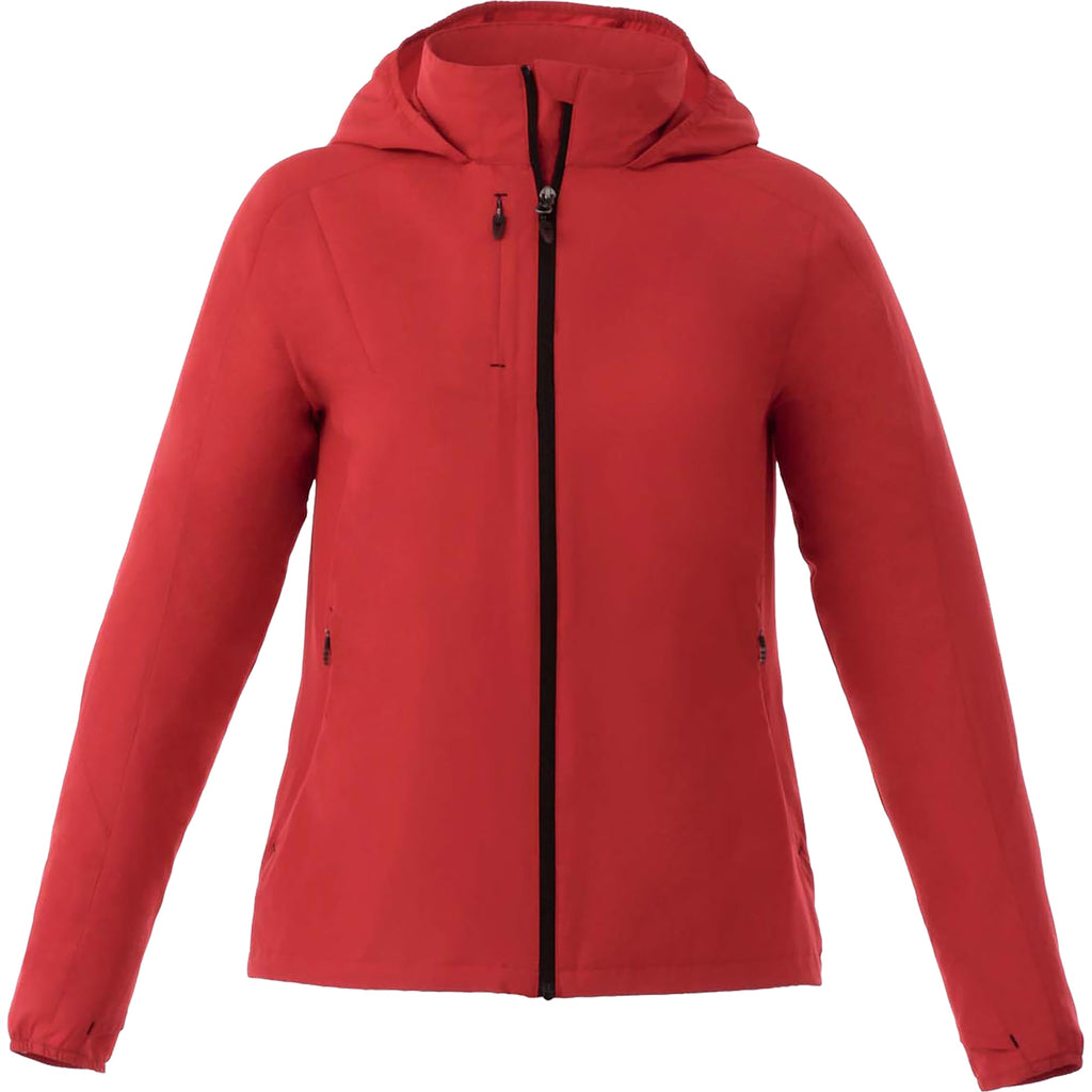 Flint Water Resistant Jacket with Roll-Away Hood for Women Transfer - Team Red - Front