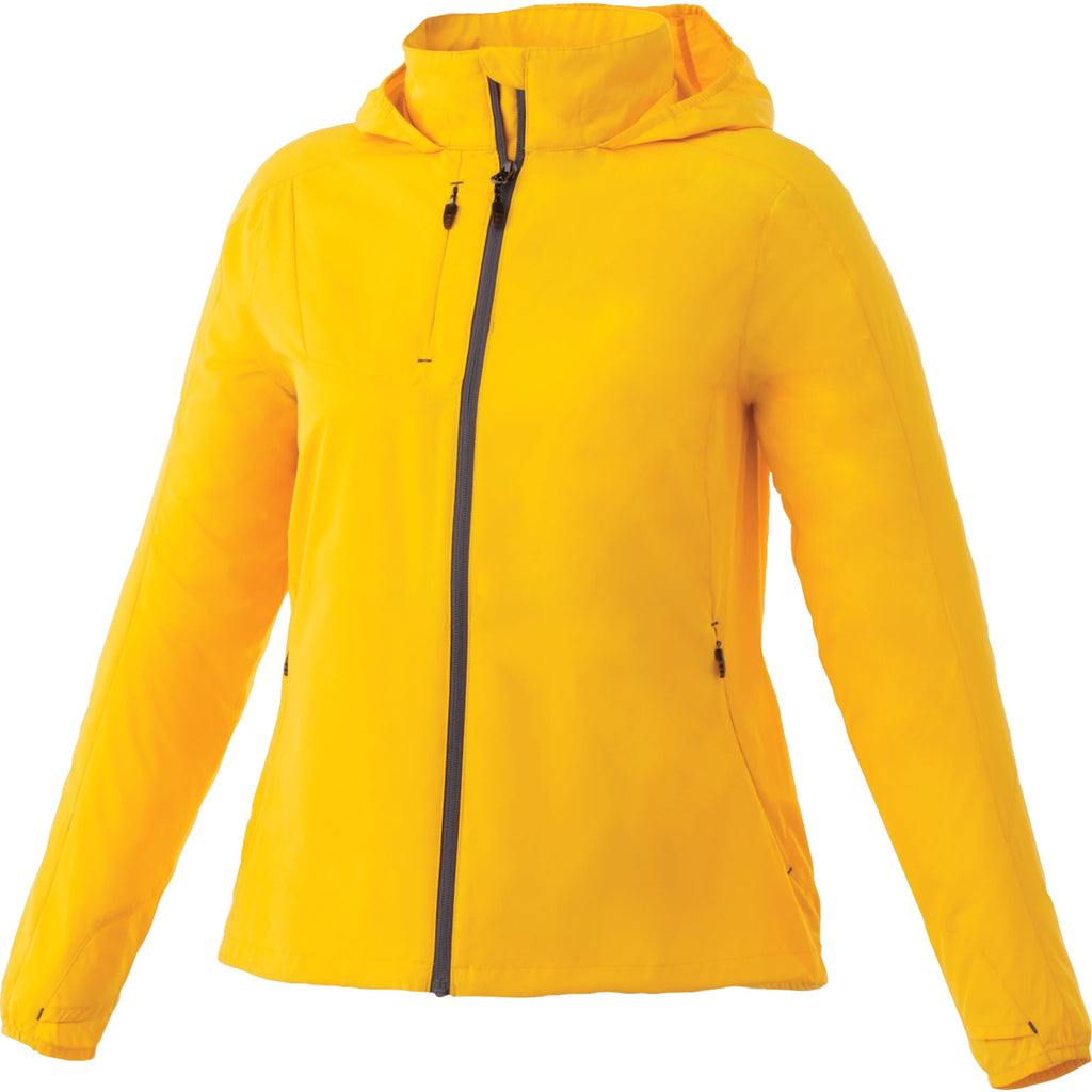 Flint Water Resistant Jacket with Roll-Away Hood for Women Transfer - Yellow - Front Flat 2