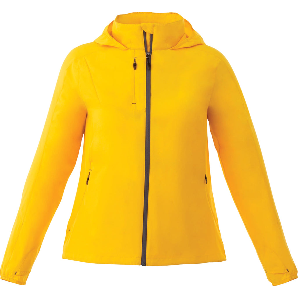 Flint Water Resistant Jacket with Roll-Away Hood for Women Transfer - Yellow - Front Flat