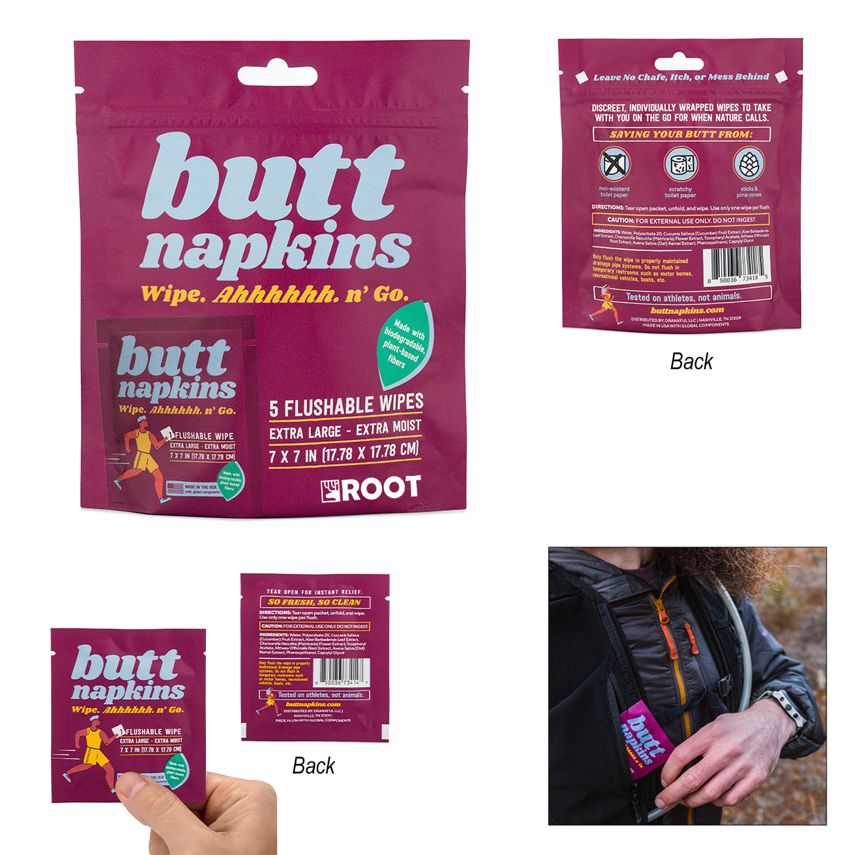 Flushable Wipes, Butt Napkins - Laser Engraving