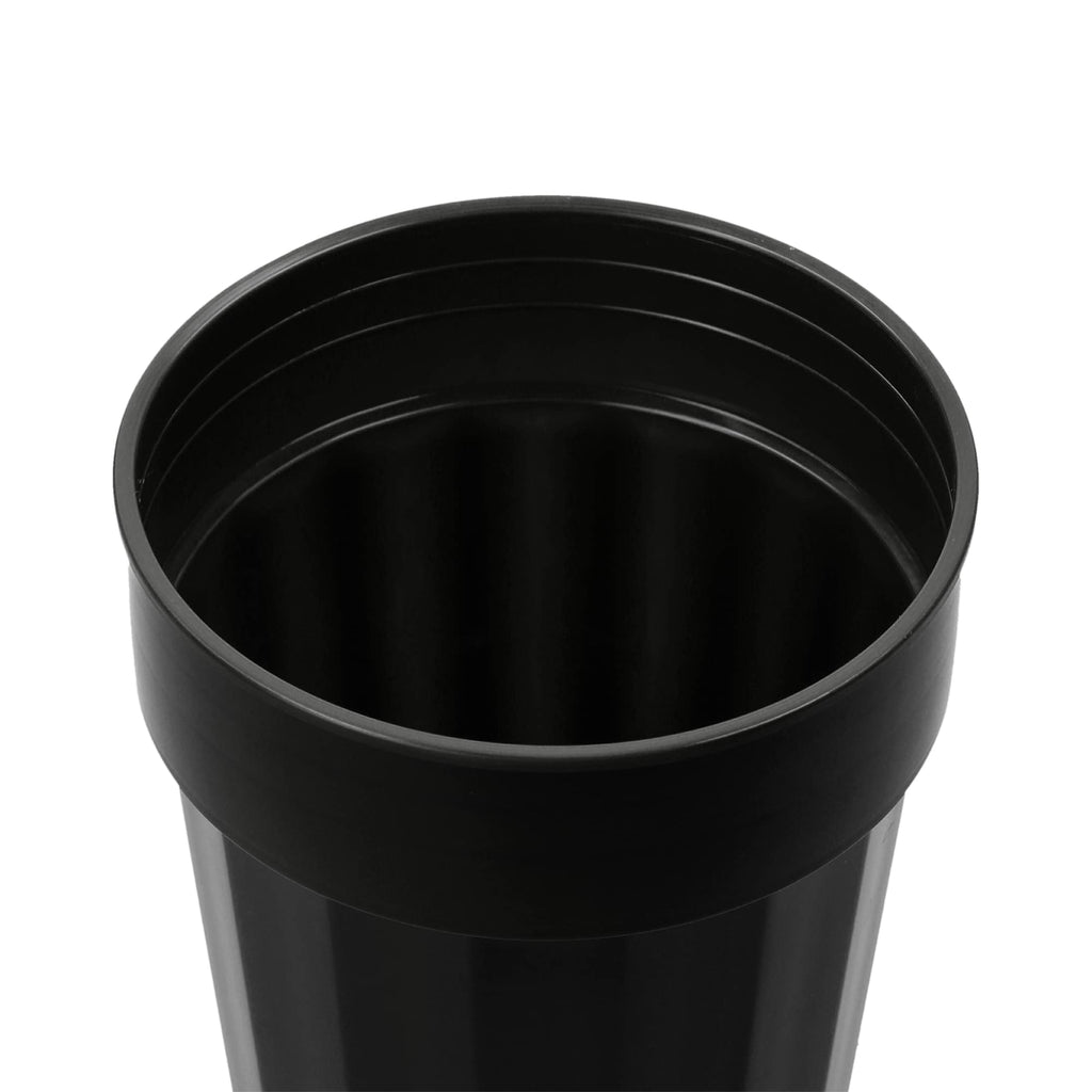 Fluted Plastic Stadium Cup, 16 oz - Black - Right Angle