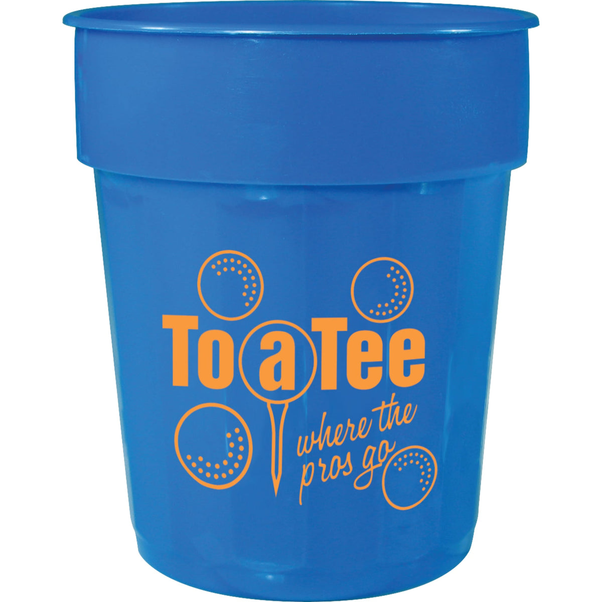 Fluted Plastic Stadium Cup, 16 oz - Blue - Front