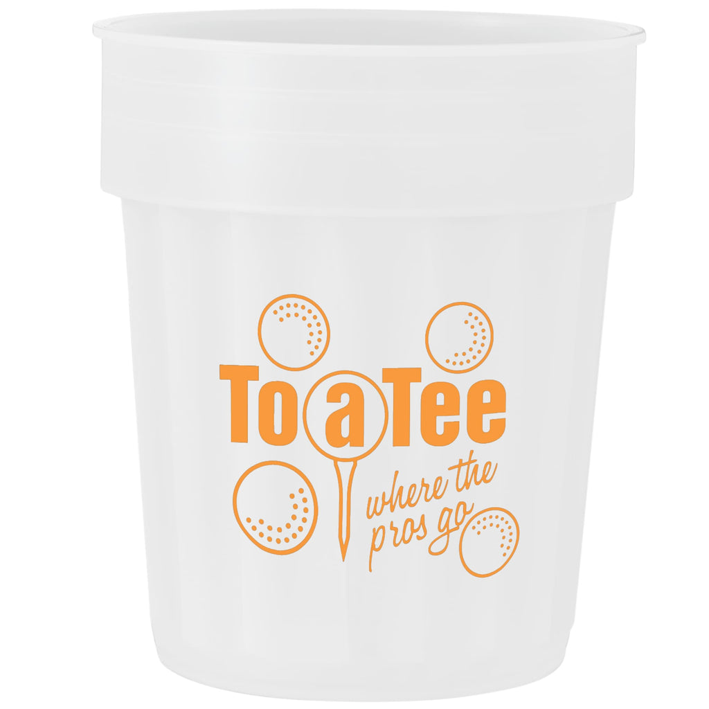 Fluted Plastic Stadium Cup, 16 oz - Frost - Front