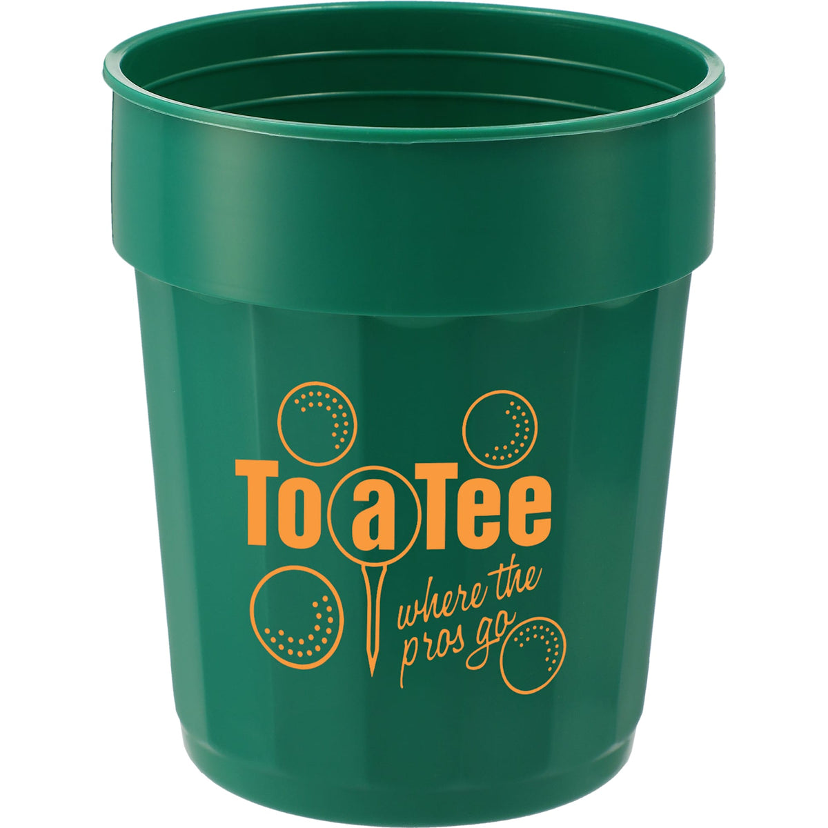 Fluted Plastic Stadium Cup, 16 oz - Green - Front