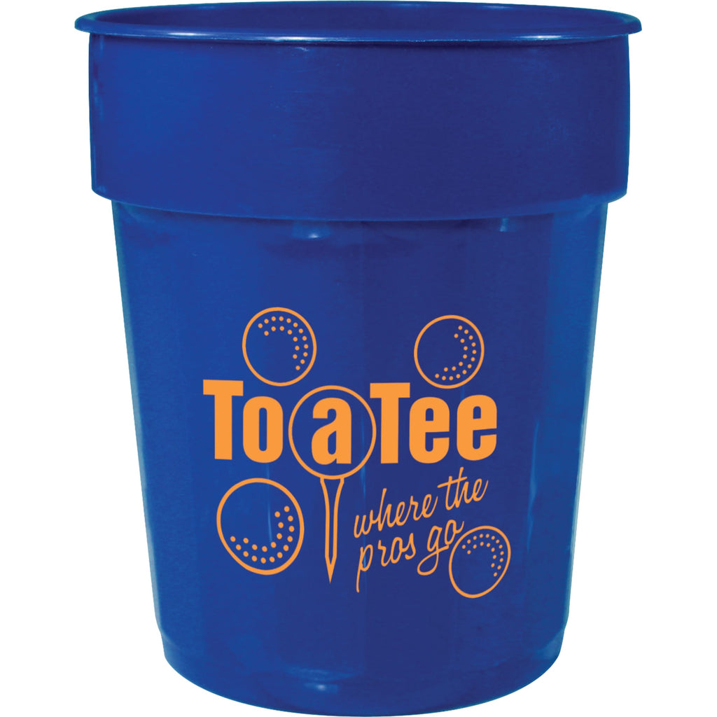 Fluted Plastic Stadium Cup, 16 oz - Navy - Front