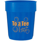 Fluted Plastic Stadium Cup, 16 oz - Translucent Blue - Front