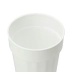 Fluted Plastic Stadium Cup, 16 oz - White - Right Angle