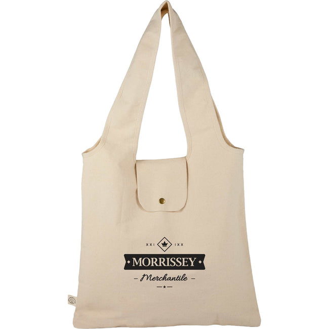 Fold-Away Organic Cotton Tote, 8 oz Embroidery