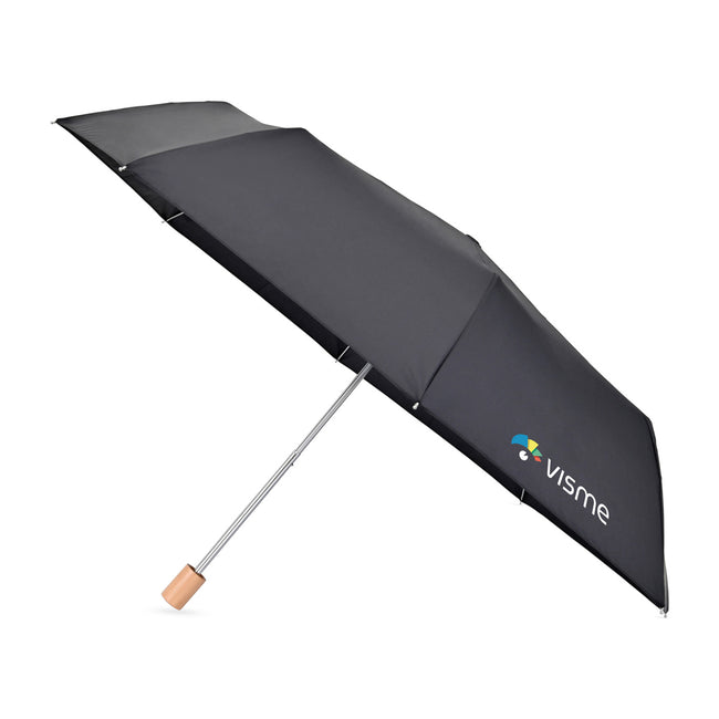 Folding Umbrella with Wooden Handle, 43 Inch Full Color