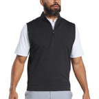 FootJoy Performance Quarter Zip Golf Vest for Men Embroidery - Black - Front On Model 2