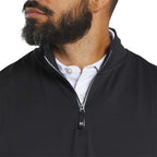 FootJoy Performance Quarter Zip Golf Vest for Men Embroidery - Black - Front On Model