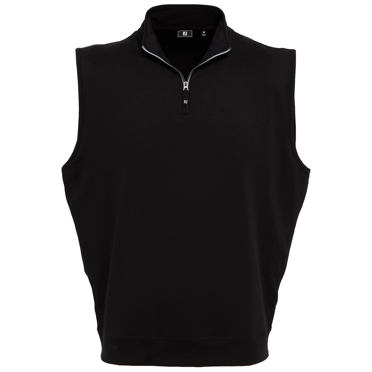 FootJoy Performance Quarter Zip Golf Vest for Men Embroidery - Black - Front