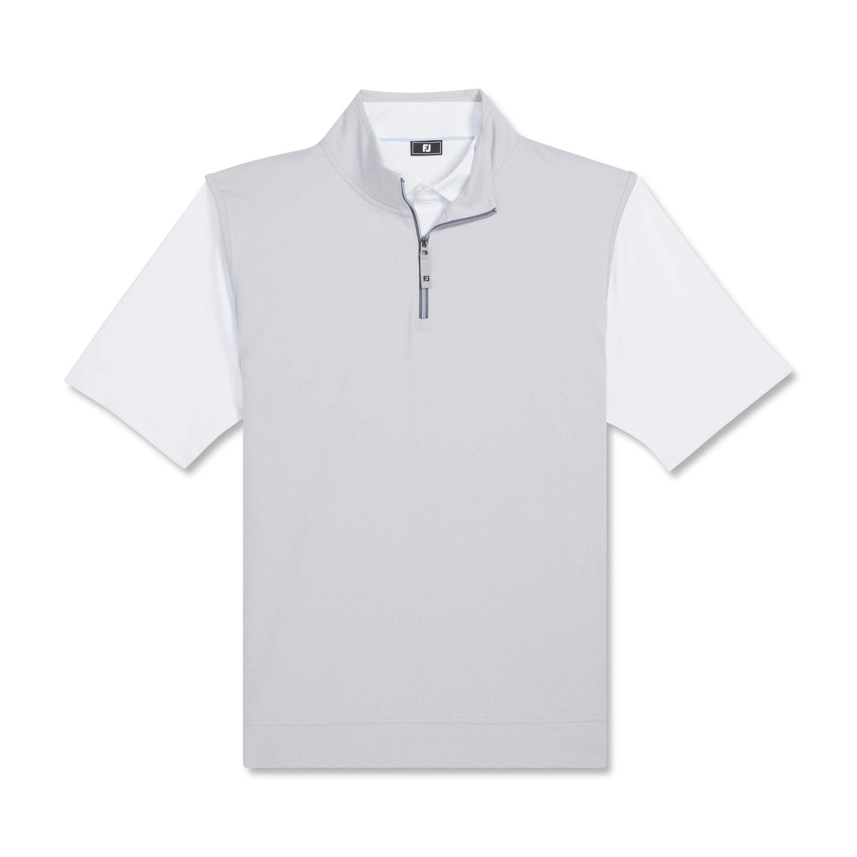 FootJoy Performance Quarter Zip Golf Vest for Men Embroidery - Grey - Front Flat