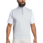 FootJoy Performance Quarter Zip Golf Vest for Men Embroidery - Grey - Front On Model 2