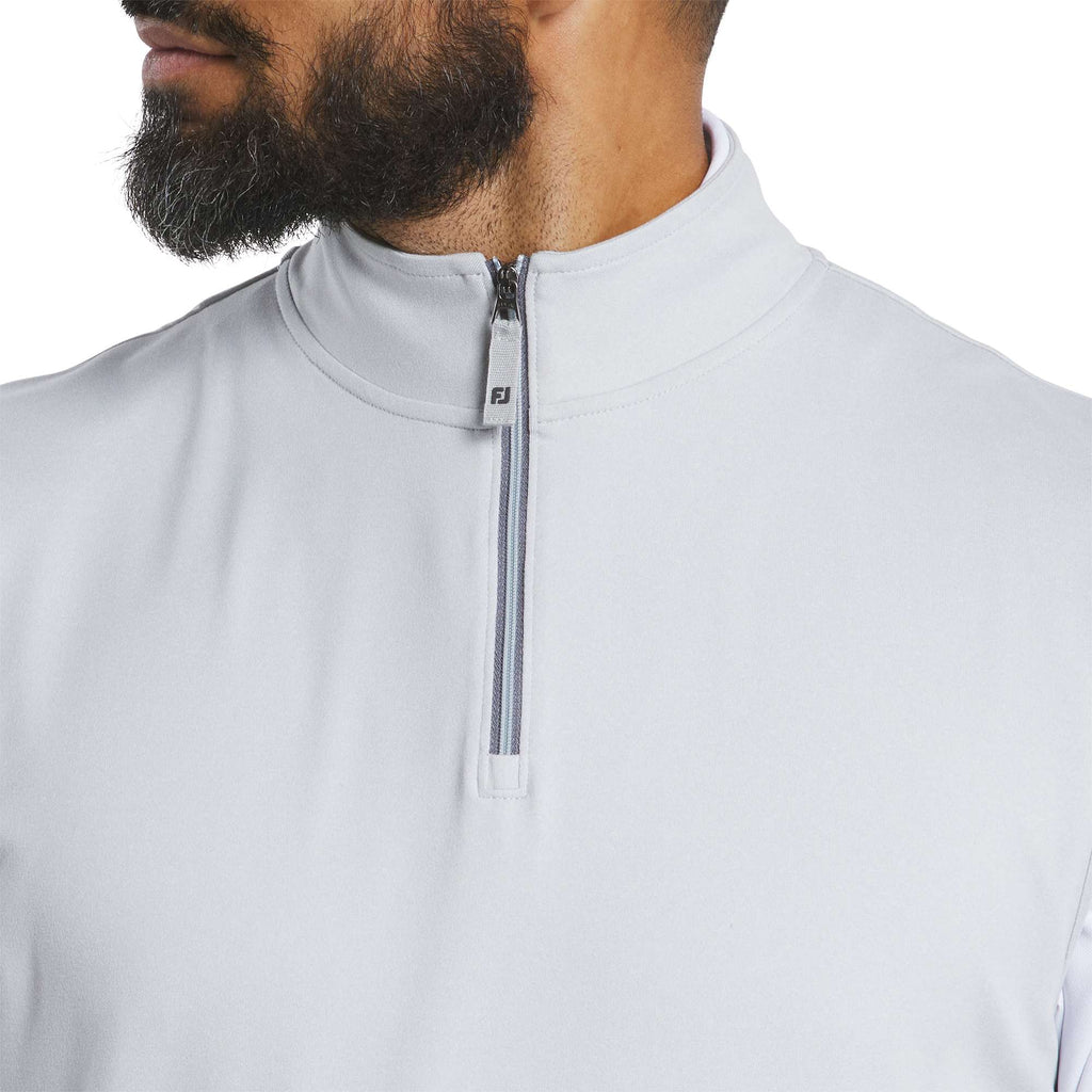 FootJoy Performance Quarter Zip Golf Vest for Men Embroidery - Grey - Front On Model