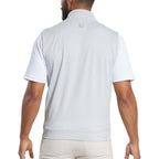 FootJoy Performance Quarter Zip Golf Vest for Men Transfer - Grey - Back On Model