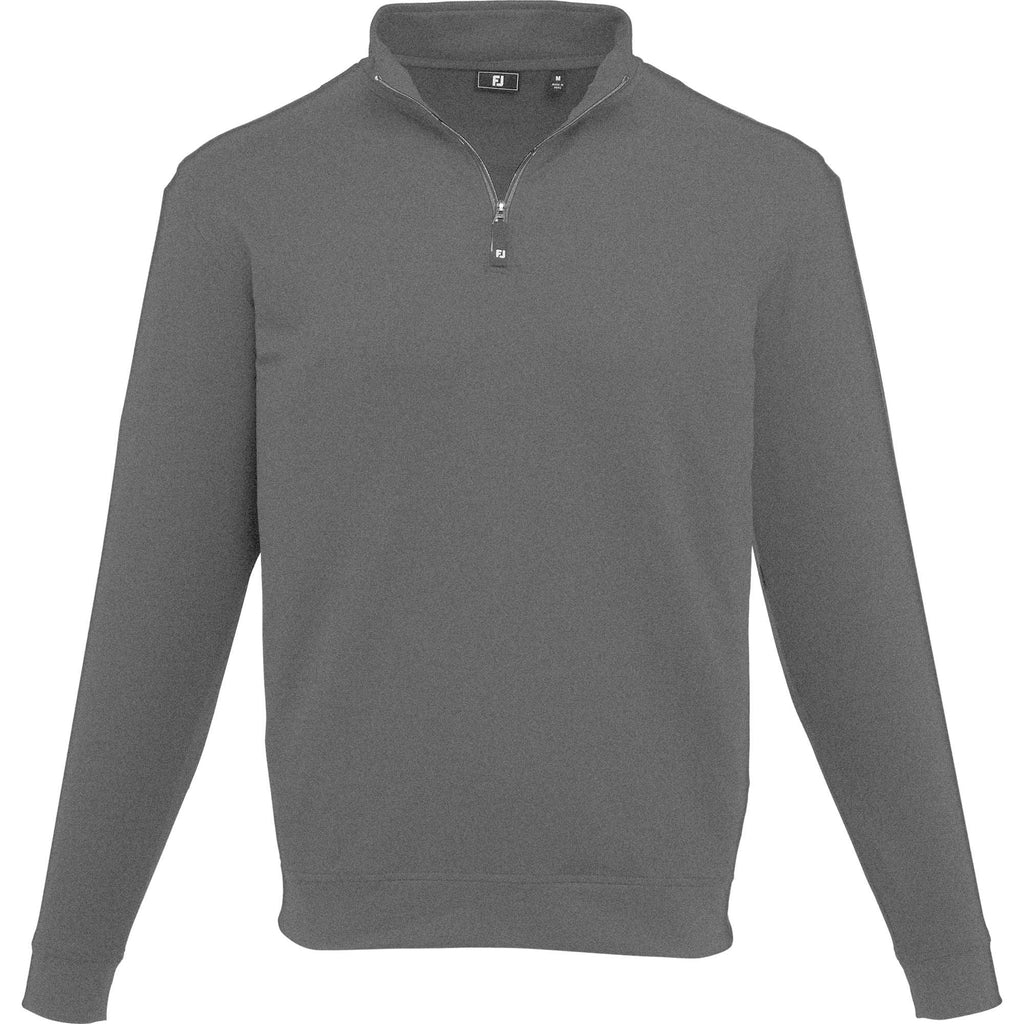 FootJoy Performance Quarter Zip Pullover for Men Embroidery - Heather Charcoal - Front