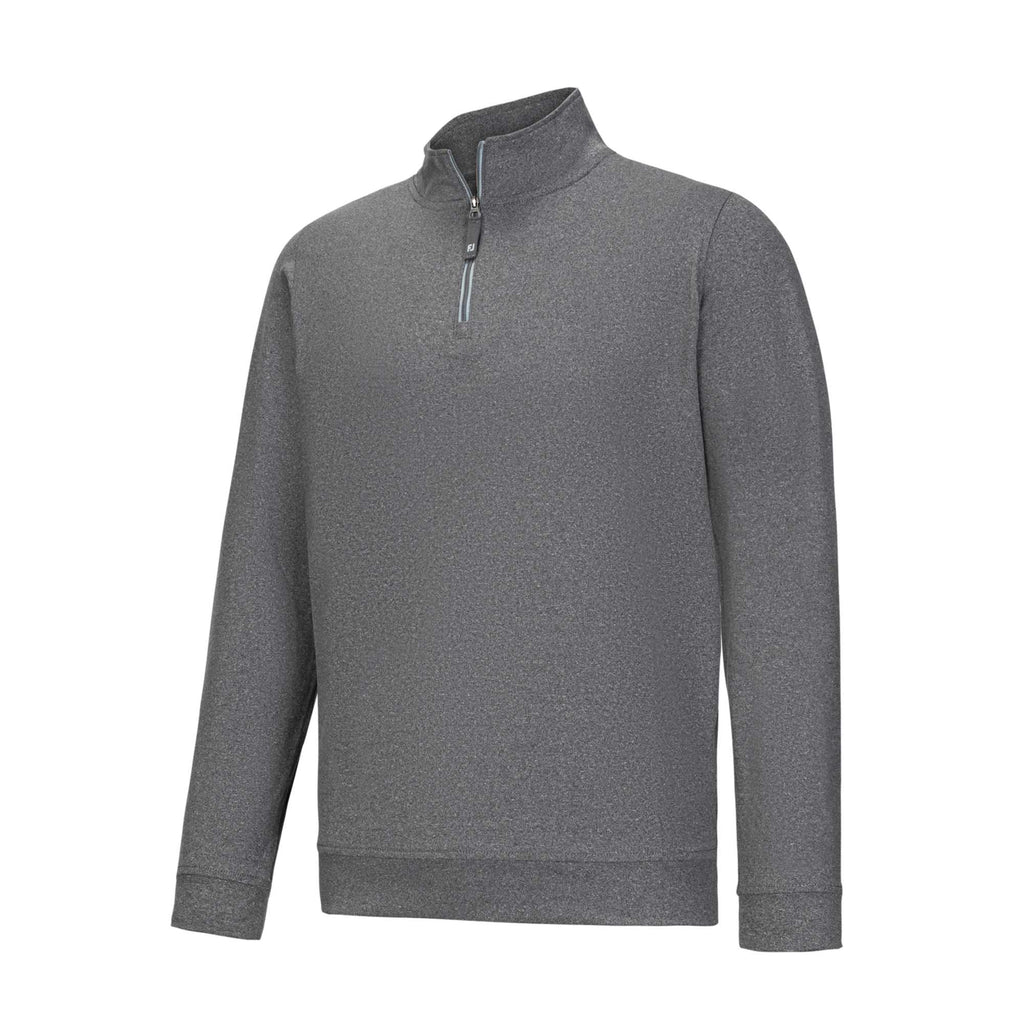 FootJoy Performance Quarter Zip Pullover for Men Embroidery - Heather Charcoal - Left Angle