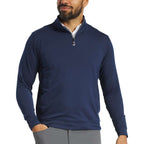 FootJoy Performance Quarter Zip Pullover for Men Embroidery - Navy - Front On Model