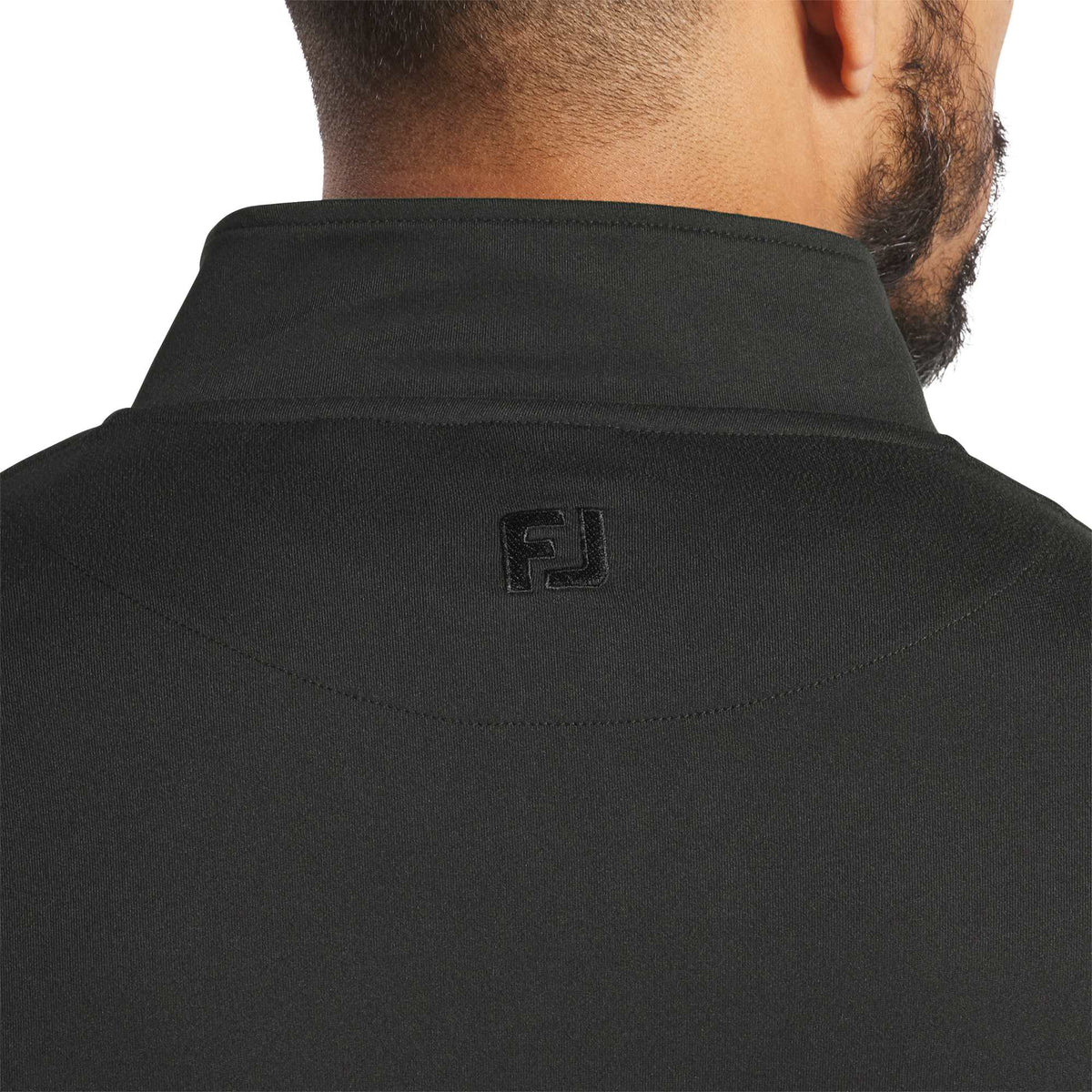 FootJoy Performance Quarter Zip Pullover for Men Transfer - Black - Back On Model 2