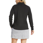 FootJoy Performance Quarter Zip Pullover for Women Embroidery - Black - Back Flat