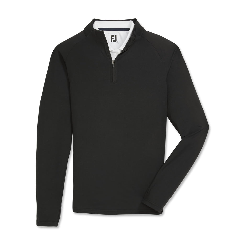 FootJoy Performance Quarter Zip Pullover for Women Embroidery - Black - Front Flat