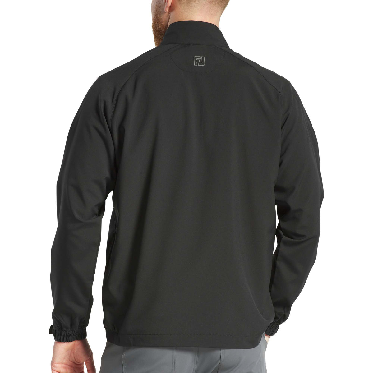 FootJoy Zephyr Half Zip Windshirt for Men Transfer - Black - Back On Model 2
