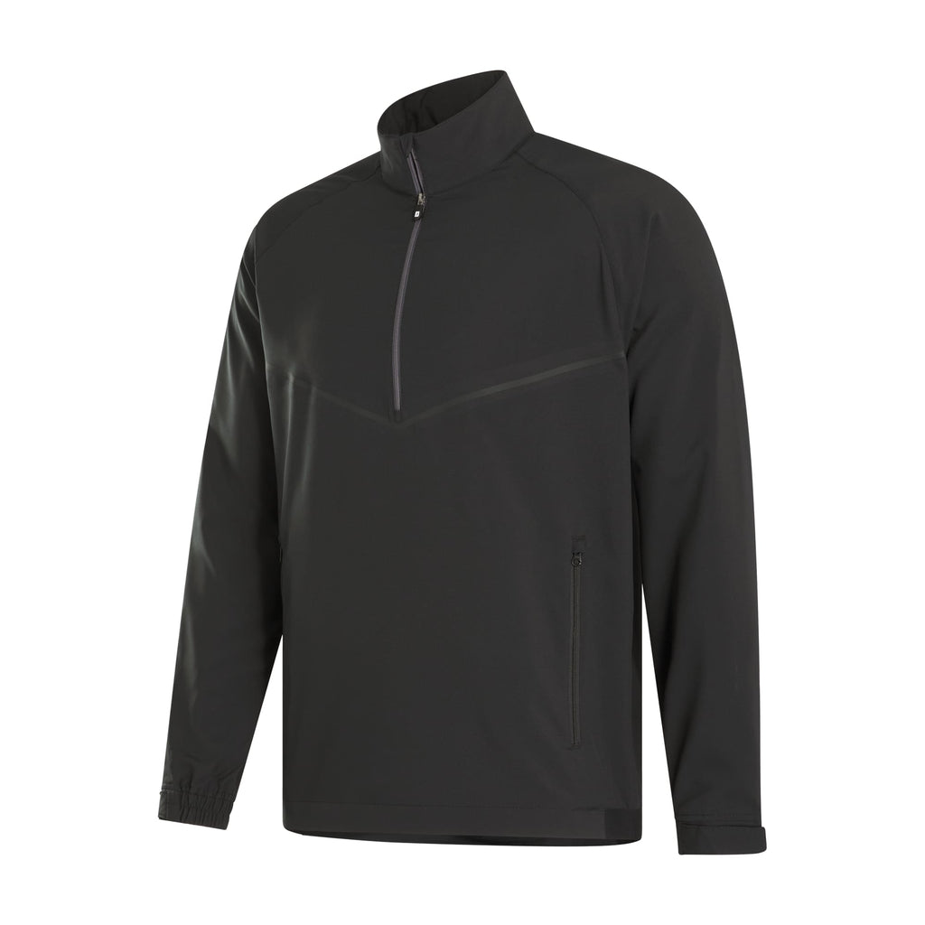 FootJoy Zephyr Half Zip Windshirt for Men Transfer - Black - Left Angle Flat
