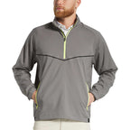 FootJoy Zephyr Half Zip Windshirt for Men Transfer - Charcoal - Front On Model