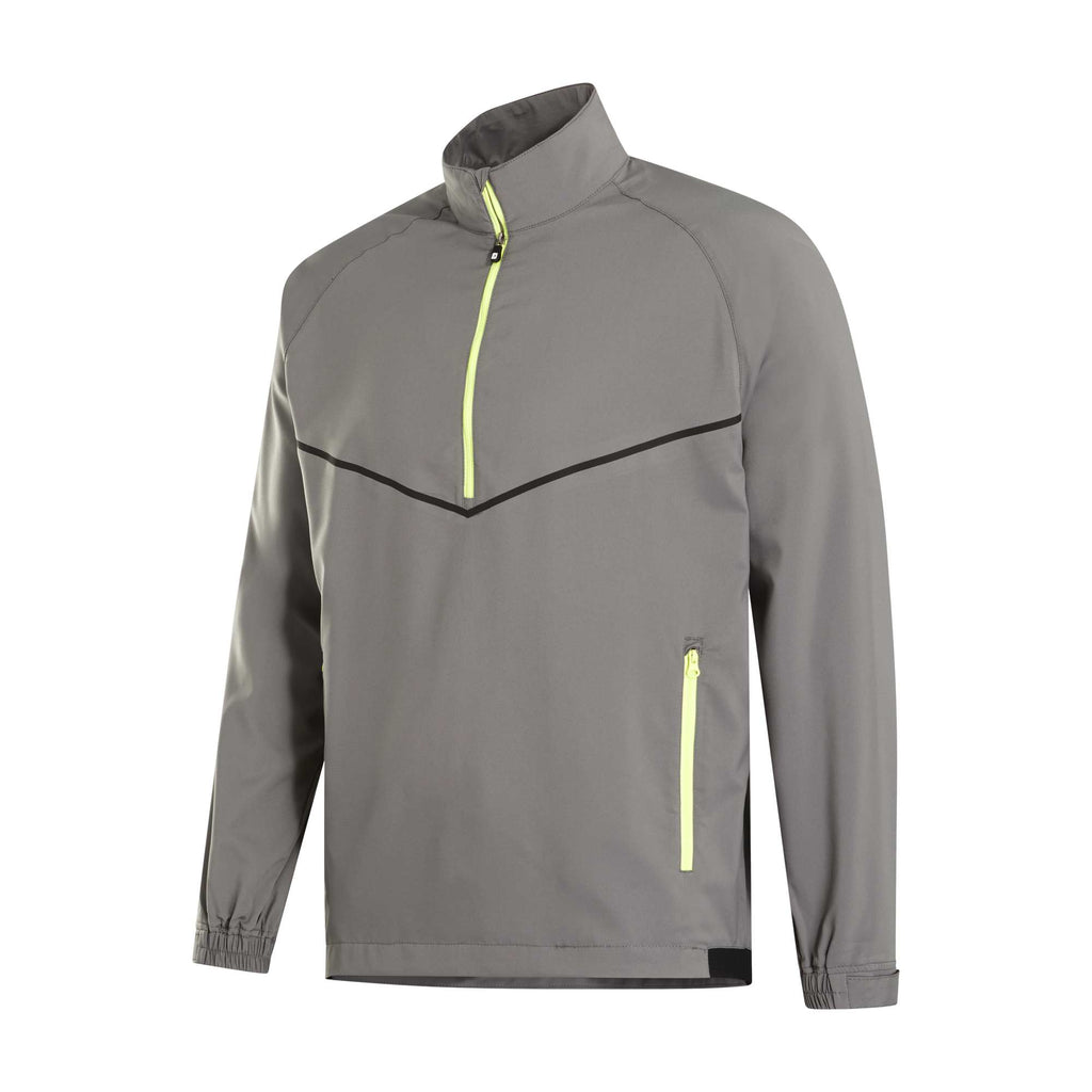 FootJoy Zephyr Half Zip Windshirt for Men Transfer - Charcoal - Left Angle Flat