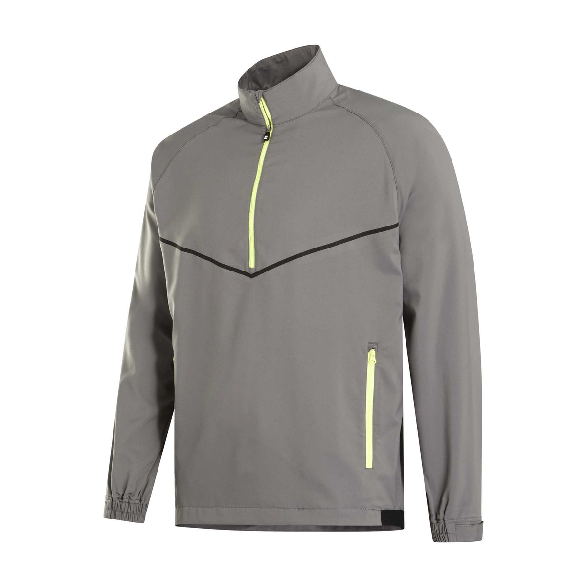 FootJoy Zephyr Half Zip Windshirt for Men Transfer - Charcoal - Left Angle Flat