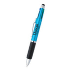 Four-Way Pen with Stylus - Blue - Silk Screen