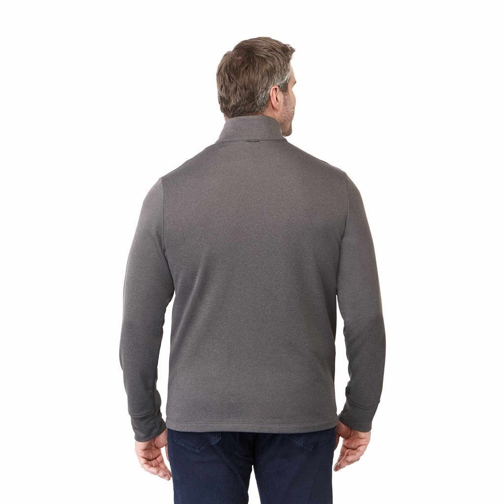 Frazier Eco Knit Jacket for Men Embroidery - Heather Charcoal - Back On Model